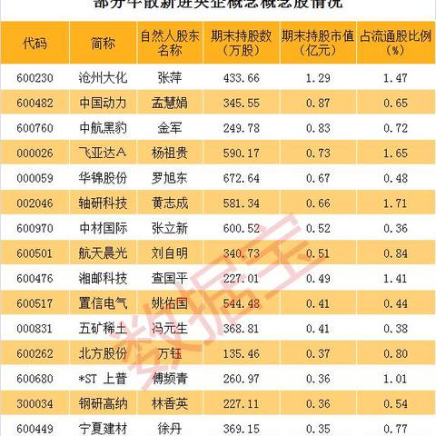 王素芳持股深度剖析